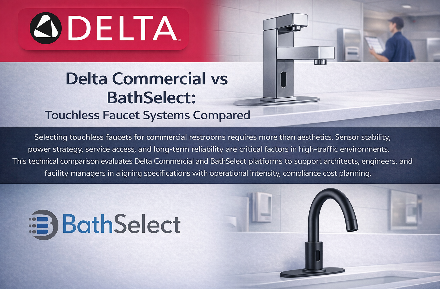 Commercial touchless faucet installation